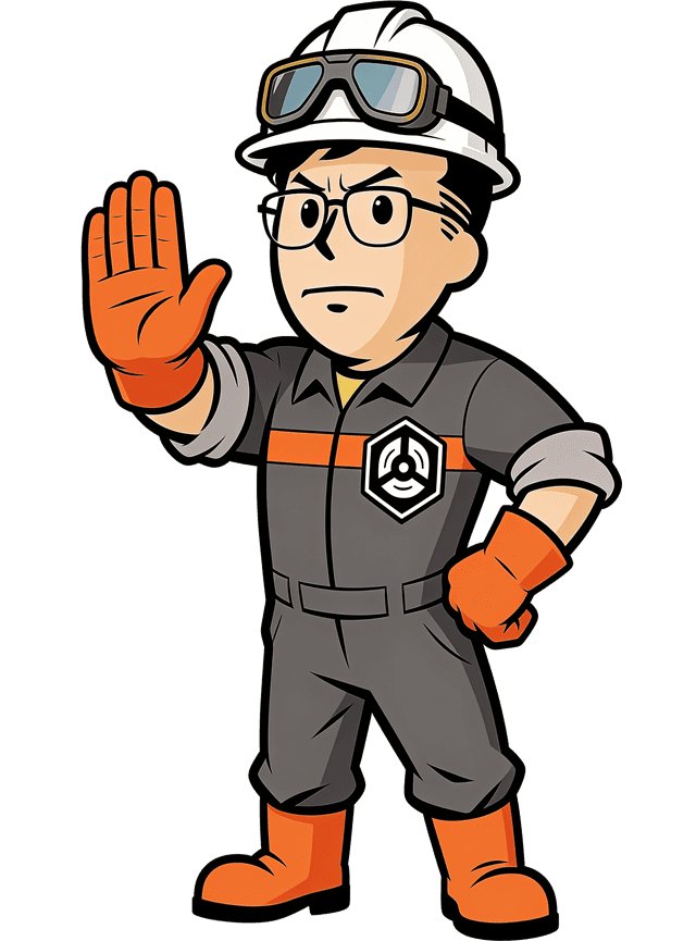 Otto raising a hand: stop